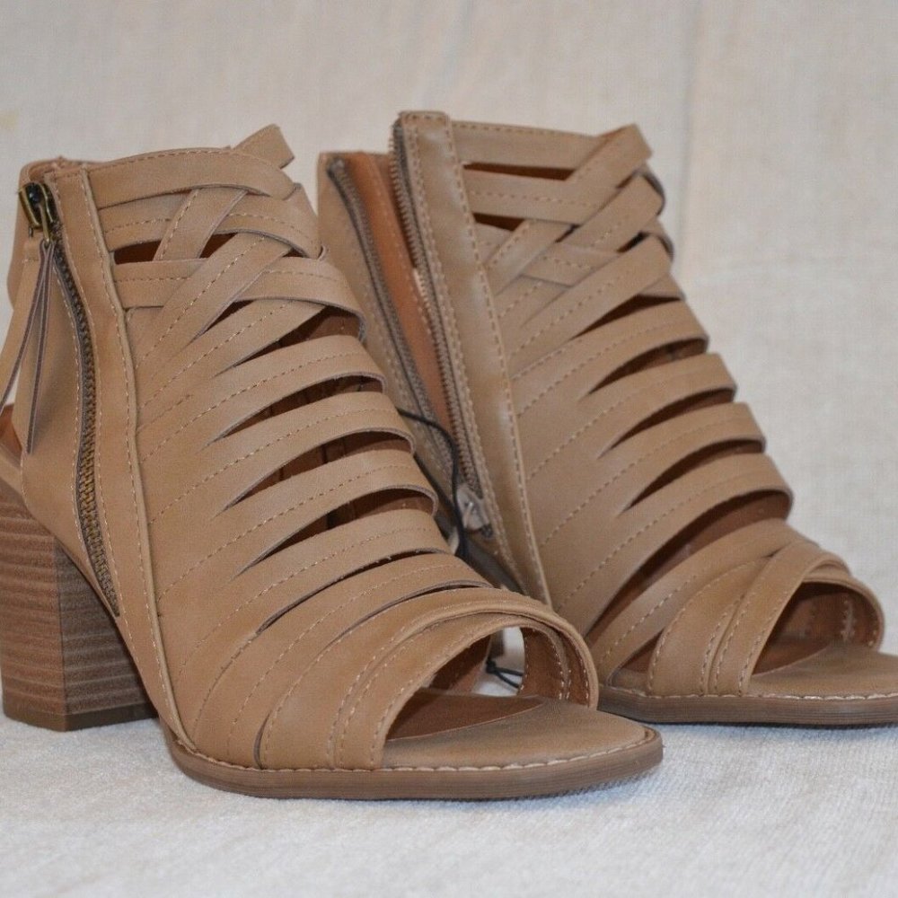 Women's Open Toe Heeled Pump Sandals 6.5